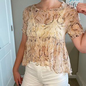 Free People Silk Babydoll Blouse